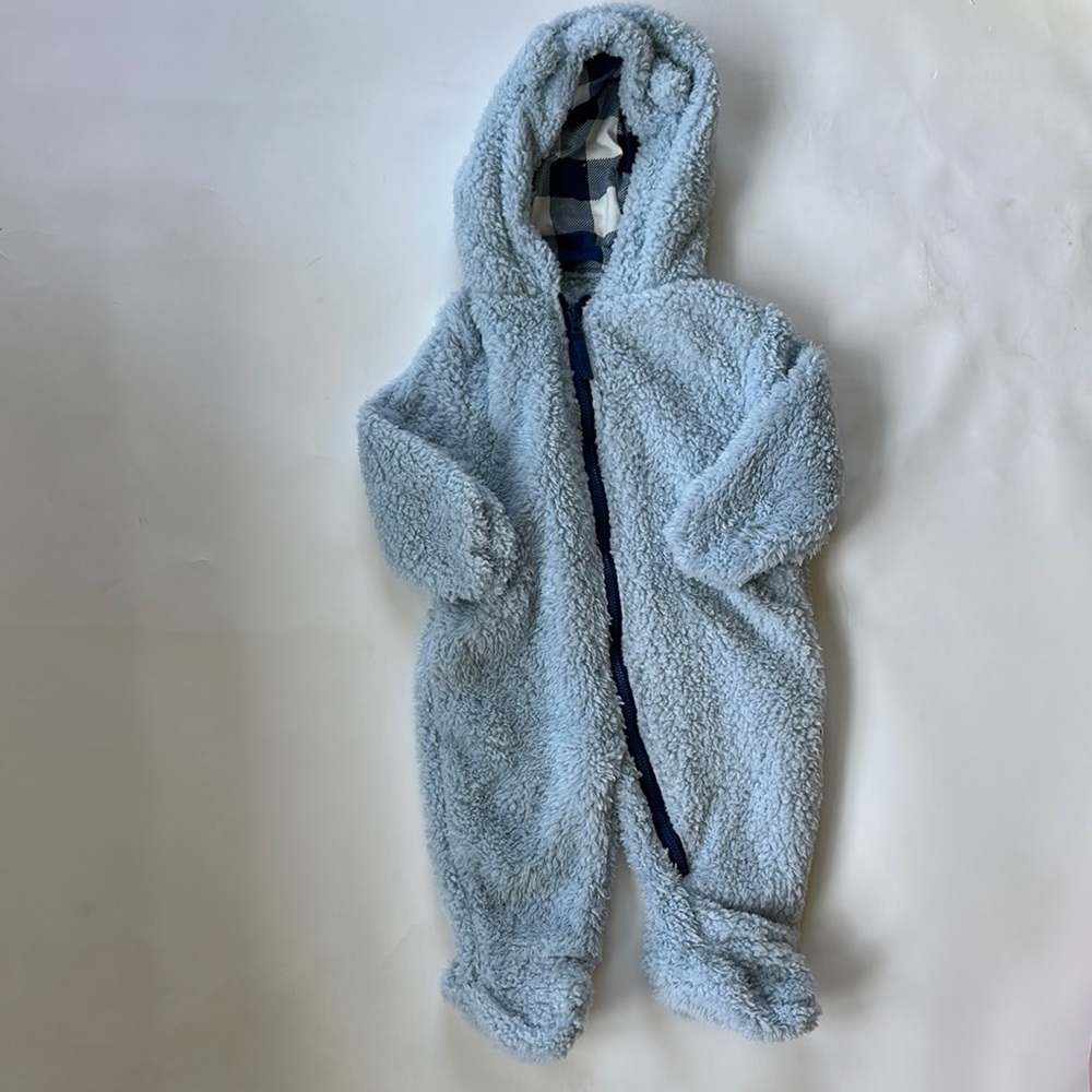 Soft Blue Fleece Kids Footie by [Brand]